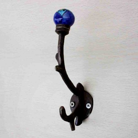 Navy Blue Floral Tree Hook-EHG-37